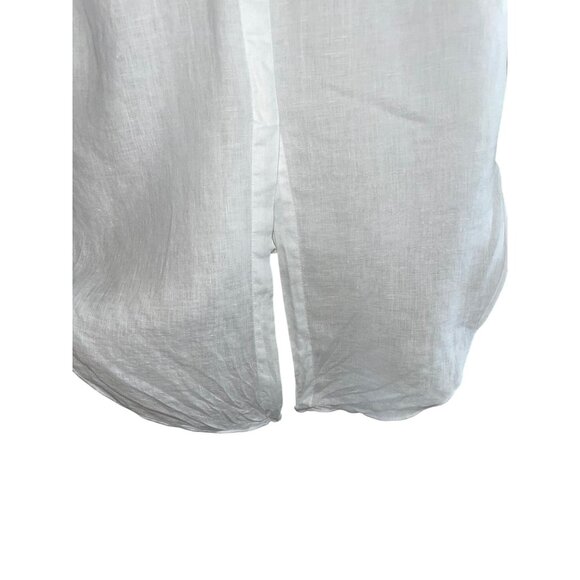 Three Dots Women's Wl1569 Lt Wt Linen S/S Shirt W/Split Back Size Small Oversize - Picture 5 of 10